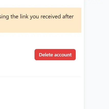 Delete your accountscreenshot
